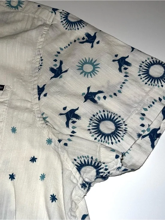 Chubbies Men’s Off White Tropical Friday Short-Sleeve Button-Down Shirt Sz XL - Picture 5 of 14